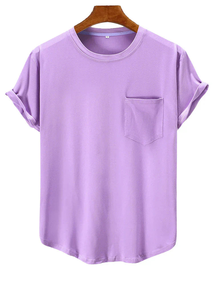 Levoire | T-Shirts Basiques Unis Avec Poche Rosa