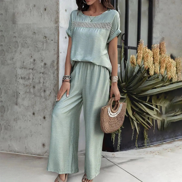 Levoire | Robe femme avec pantalons et top à manches courtes Haricots verts