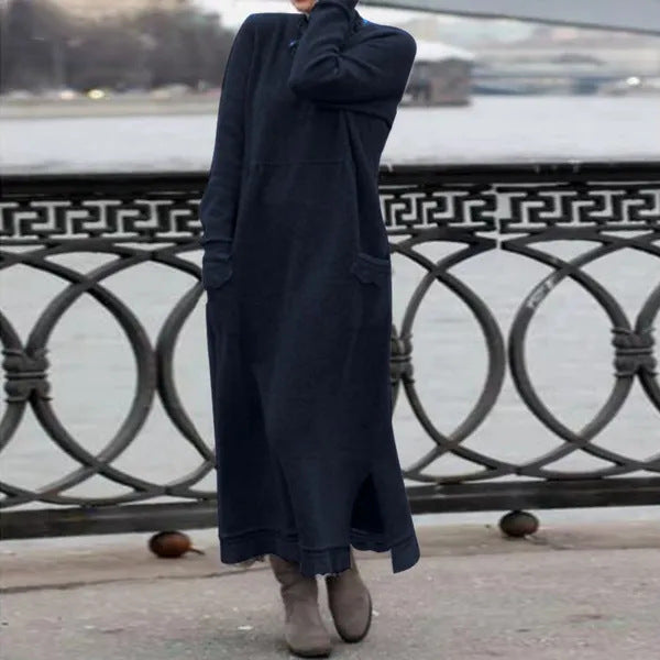 Levoire | Robe Maxi Unie Bleu foncé