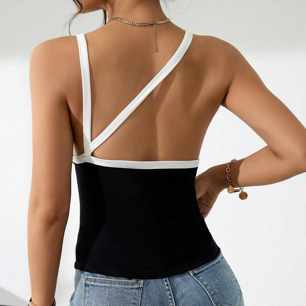 Body femme avec des bretelles spaghetti étroites et un élégant contraste Levoire