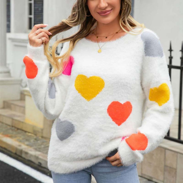 Levoire | En Tricot À Motif Coeur Blanc