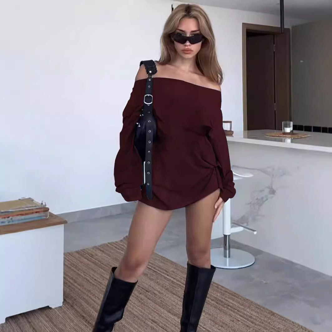 Blouse femme décolletée avec coupe ample et détail noeud Levoire