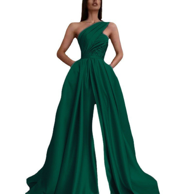 Levoire | Robe de soirée longue sans bretelles asymétrique élégante