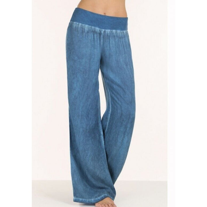 Pantalons amples et fluides pour femmes avec taille élastique et look denim tendance Levoire