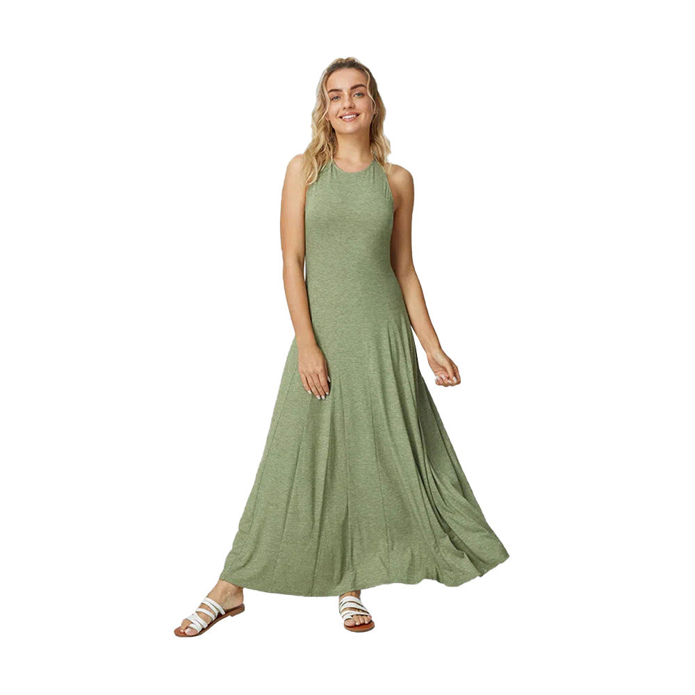 Robe maxi pour femmes avec coupe fluide et élégant col rond Levoire