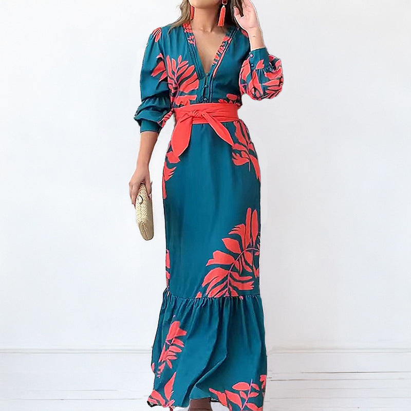 Robe maxi femme avec des motifs floraux élégants Levoire