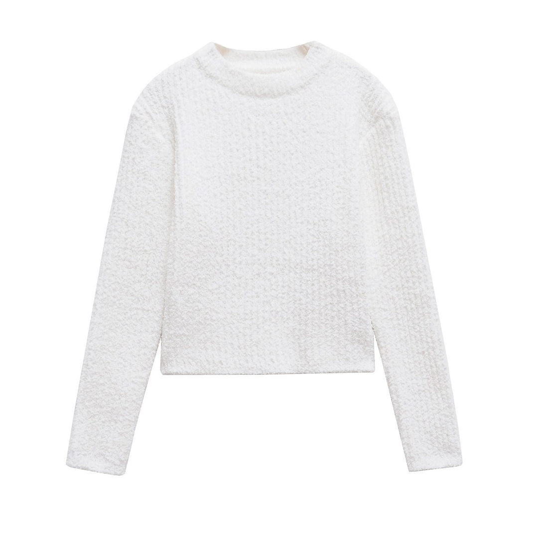 Levoire | Pull en tricot élégant Ensemble de jupe courte tricotée Top blanc A3
