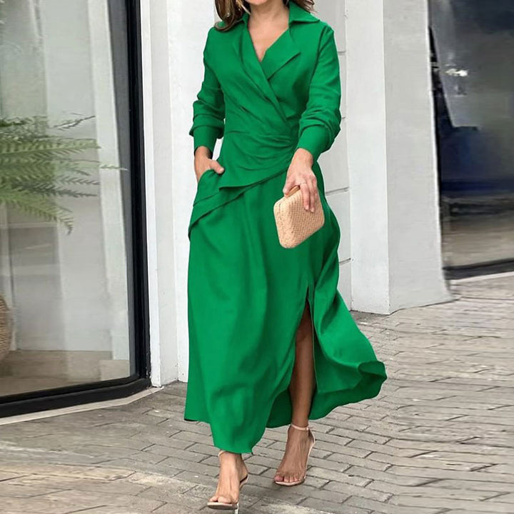 Robe élégante à enrouler pour femmes avec coupe cintrée et manches longues Levoire
