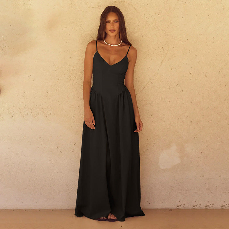 Robe d'été longue élégante pour femme avec des bretelles spaghetti délicates Levoire