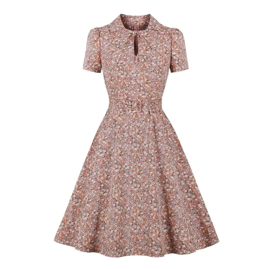 Levoire | Robe à manches courtes avec un petit motif floral Rosa