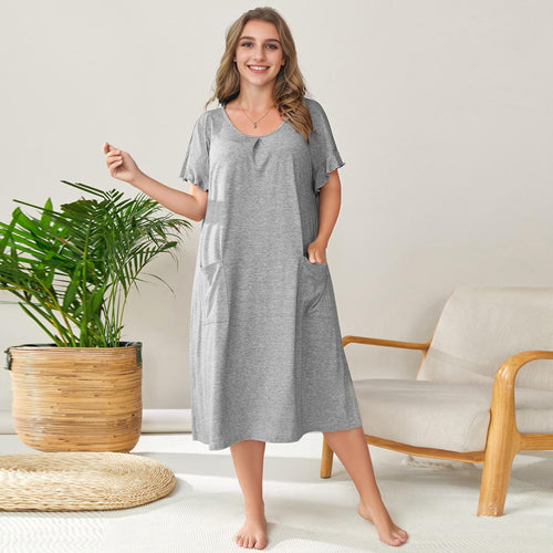 Levoire | Robe de nuit Plus Size Coton Robe de poche