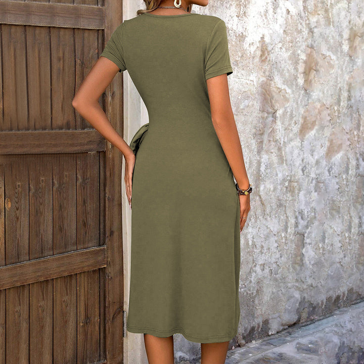 Robe portefeuille pour femmes avec fente latérale et nœud décoratif Levoire