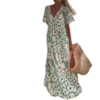 Levoire | Robe imprimée Robe longue à manches courtes imprimée