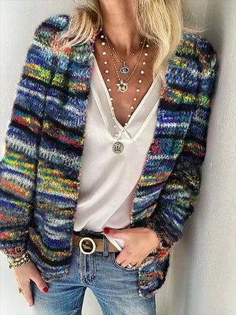 Levoire | Pull En Maille Multicolore Pour Femmes Bleu