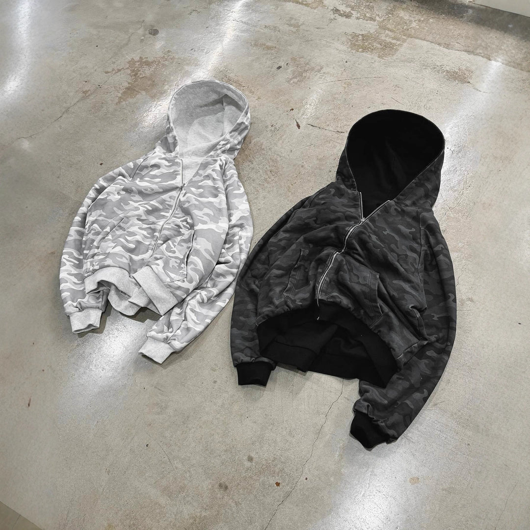 Sweat à capuche urbain pour femmes avec motif camouflage et larges poignets Levoire
