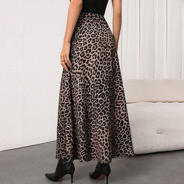 Jupe maxi pour femmes avec un motif léopard élégant et une taille haute Levoire