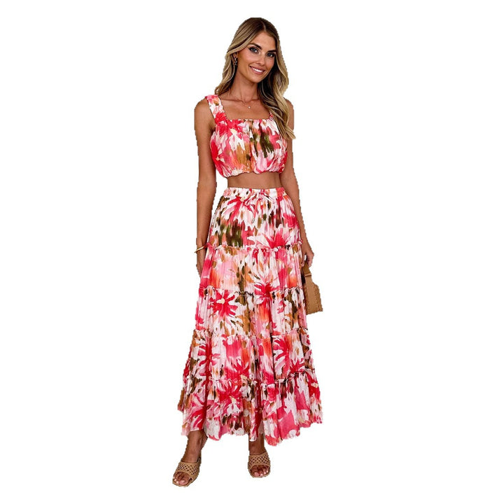 Robe Maxi Femme avec Blouse Aérée et Jupe Volumineuse Levoire