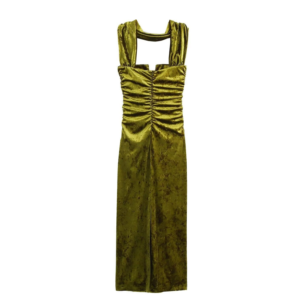Levoire | Robe Longue Sans Bretelles en Velours Attrayante