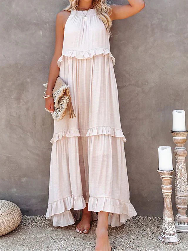 Levoire | Robe Maxi Décontractée D'Été Abricot