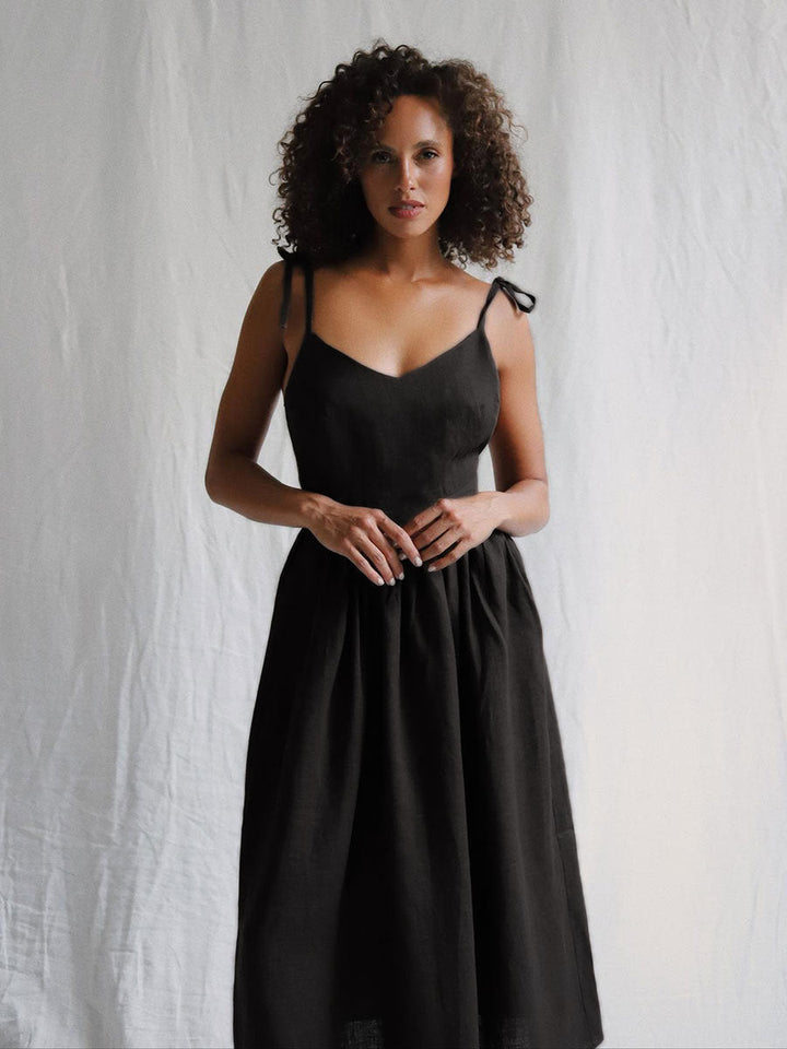 Levoire | Robe Longue En Coton Avec Bretelles Braun