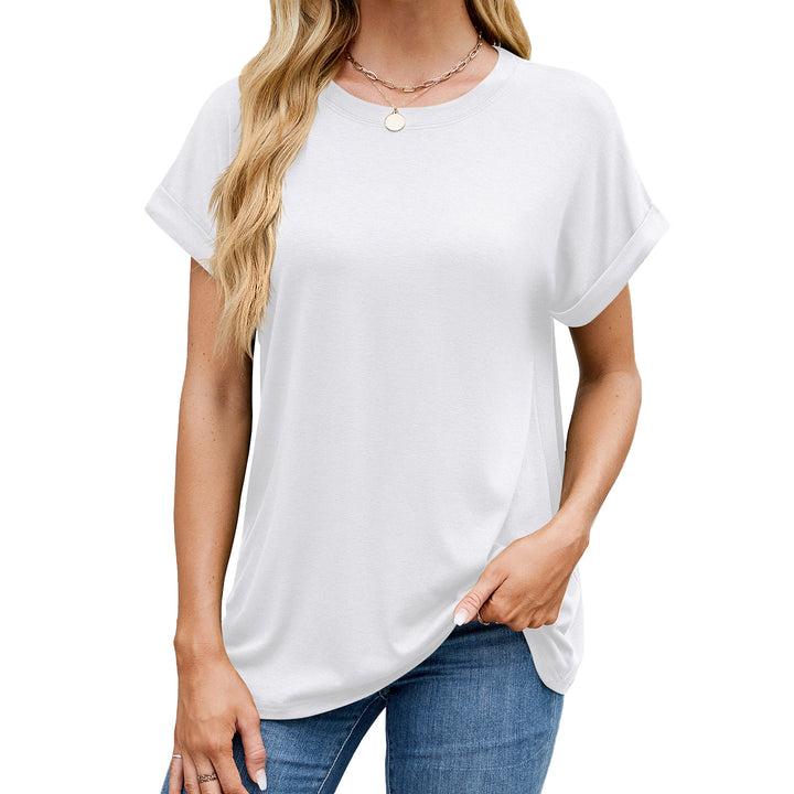 Levoire | Essentiel Uni Ronde Décontractée T-shirt Blanc