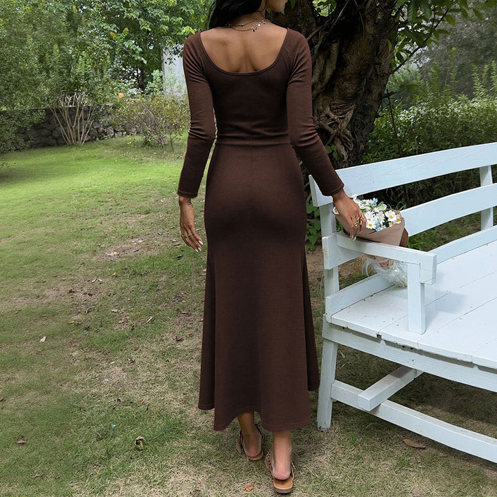 Robe maxi femme avec un élégant détail de lacet et ajustement près du corps Levoire