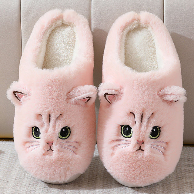 Levoire | Jolies Chaussons Chauds Avec Motif De Chat Pour Femmes Rosa