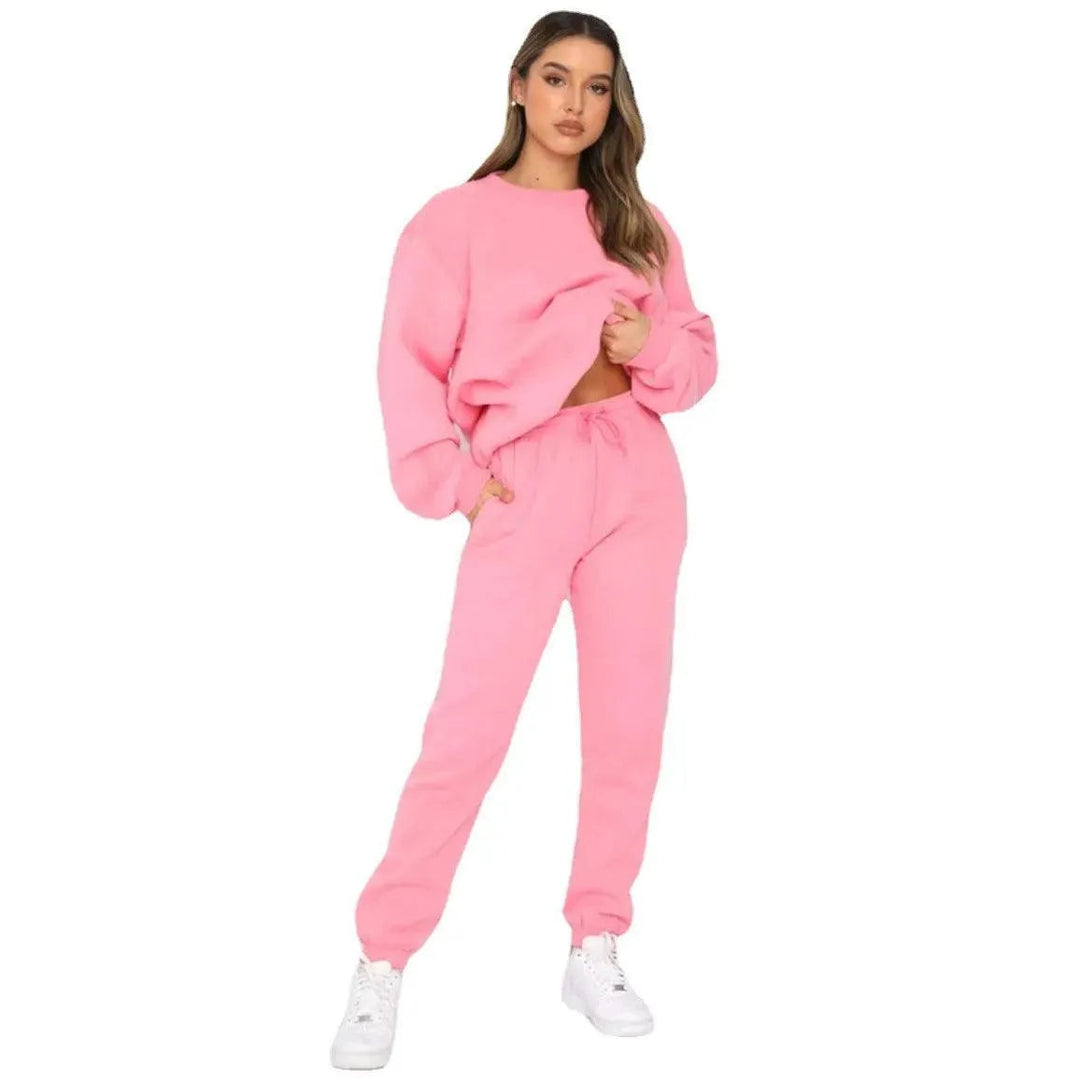 Levoire | Ensemble décontracté et à la mode avec un col rond fixe pour femmes Rosa
