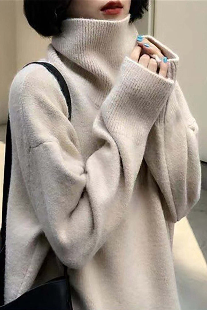 Levoire | Rennon col haut pull en laine Beige Une taille