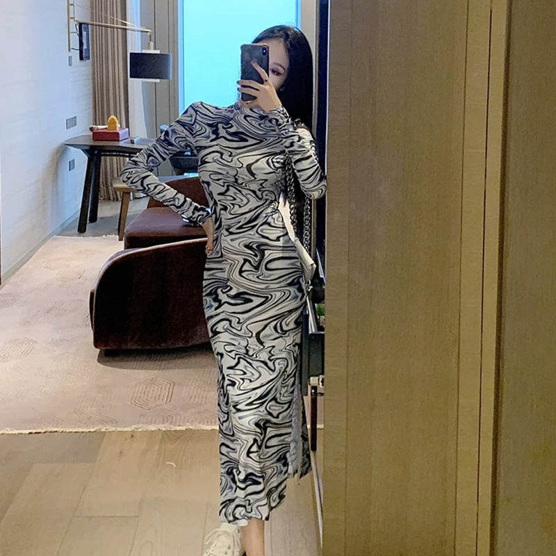 Levoire | Robe imprimée Fentes hautes Robe cintrée à la taille