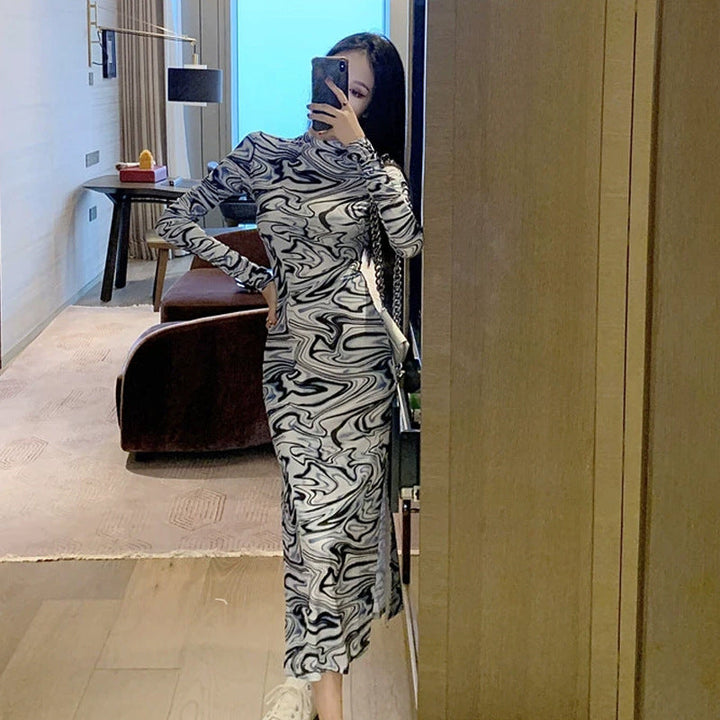 Levoire | Robe imprimée Fentes hautes Robe cintrée à la taille