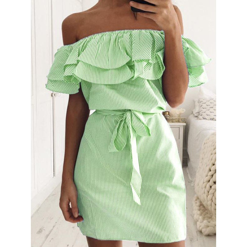 Robe mini femme avec volants et ceinture à nouer Levoire