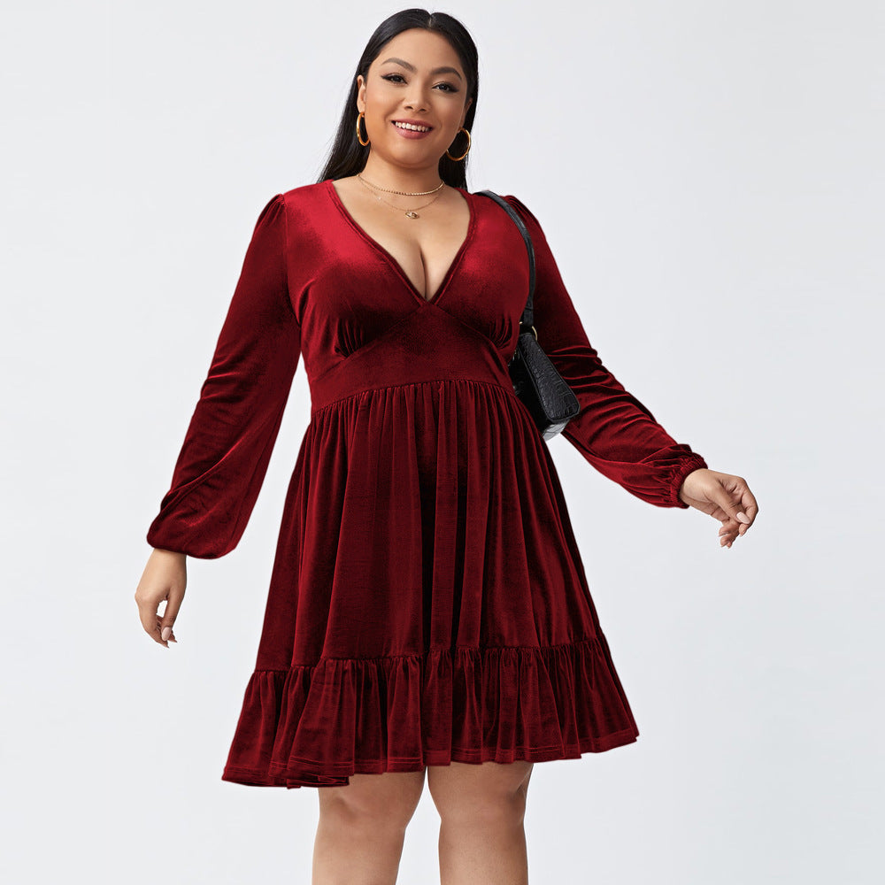 Levoire | Robe en velours Manches longues Robe en velours sexy
