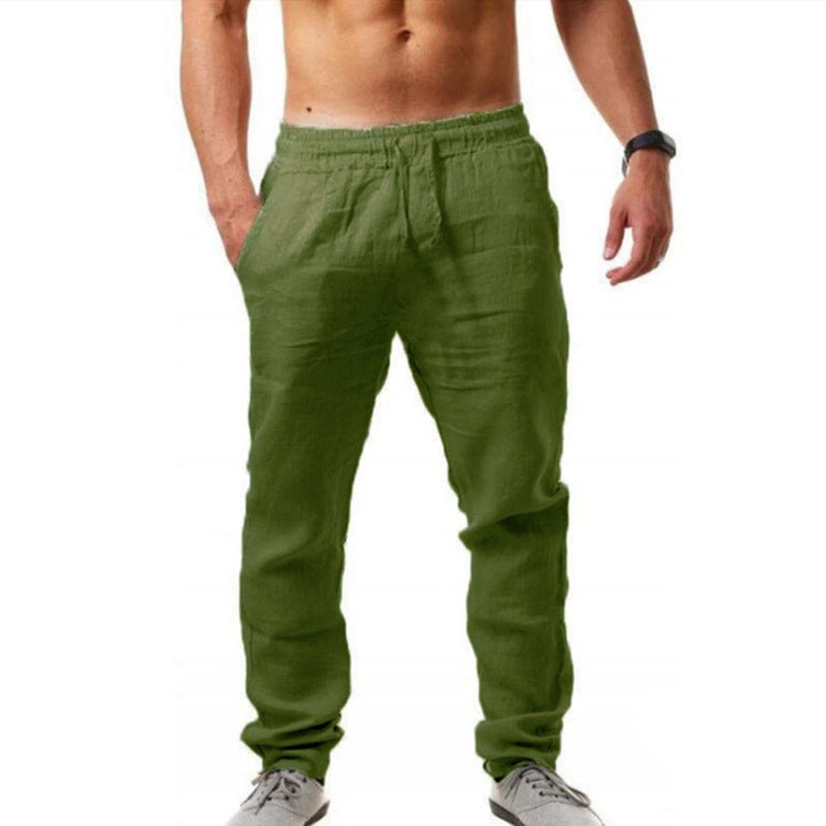 Levoire | Pantalon En Lin Stylé Vert