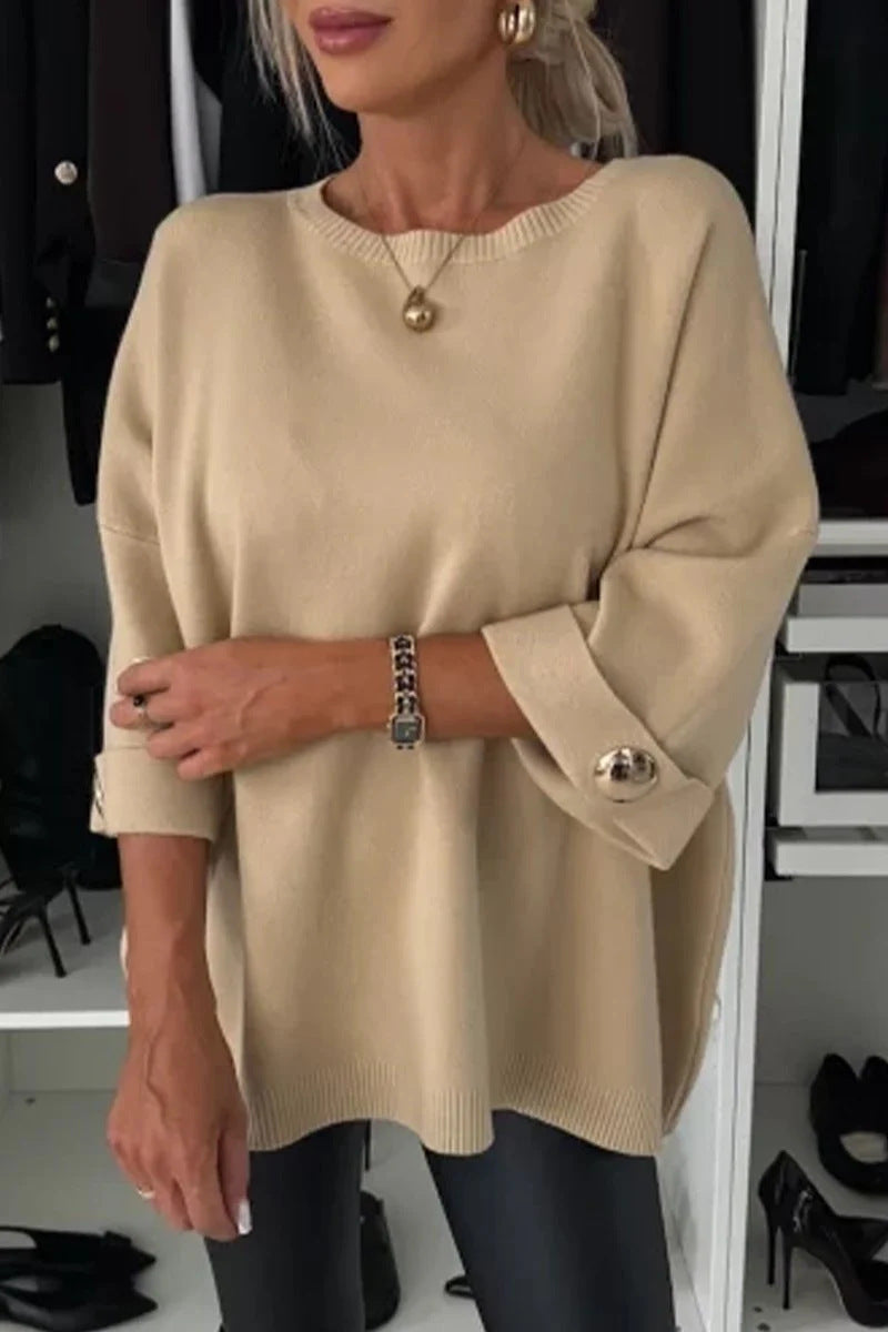 Pull oversized élégant pour femmes avec des détails de boutons raffinés Levoire