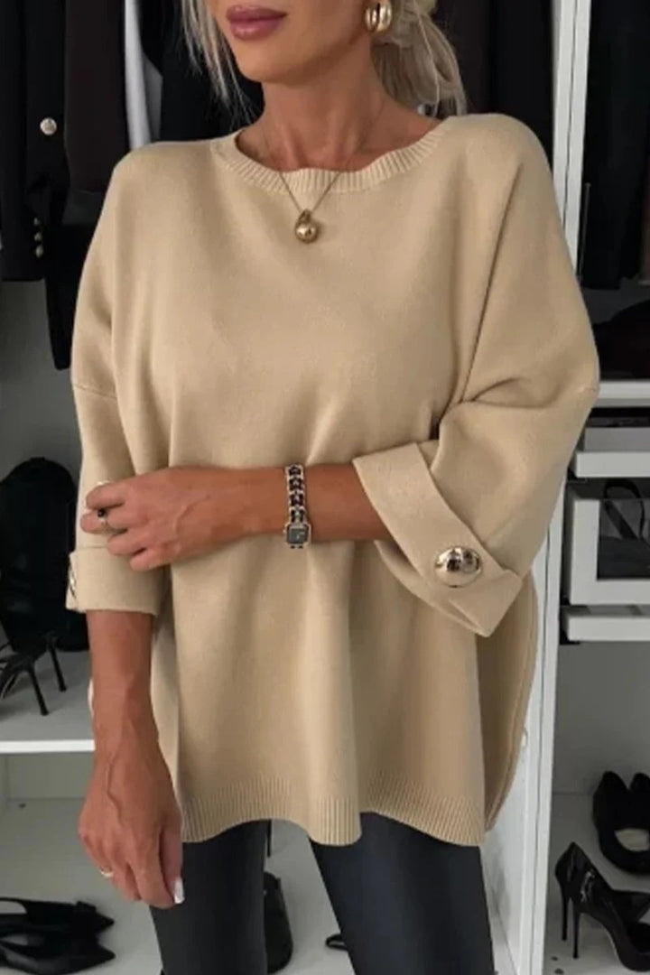 Pull oversized élégant pour femmes avec des détails de boutons raffinés Levoire