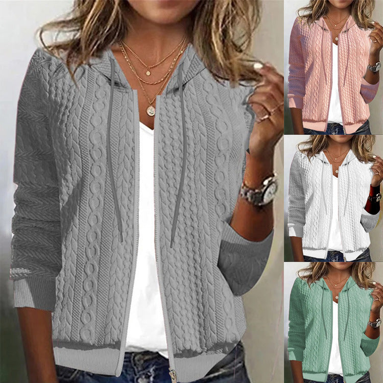 Cardigan femme avec capuche et motif texturé Levoire