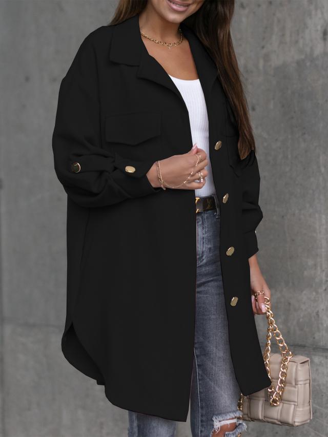 Chemise Veste Surdimensionnée pour Femmes avec Poches Pratiques et Coupe Tendance Levoire