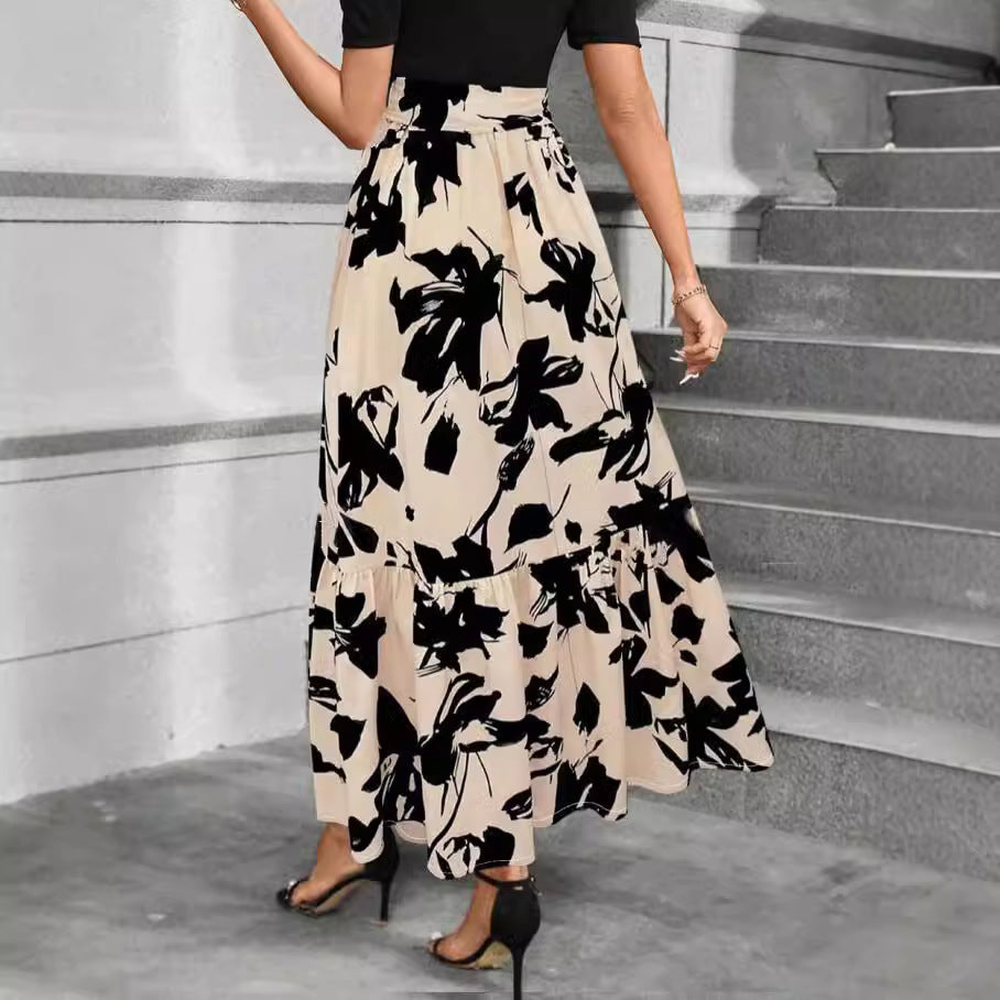 Jupe maxi pour femmes avec coupe volumineuse et design floral Levoire