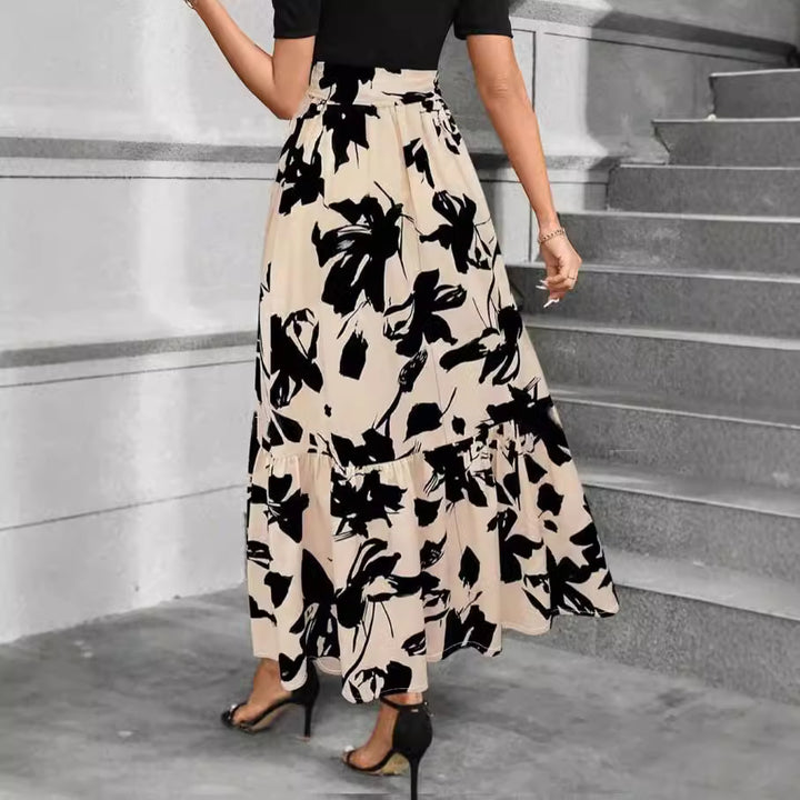 Jupe maxi pour femmes avec coupe volumineuse et design floral Levoire