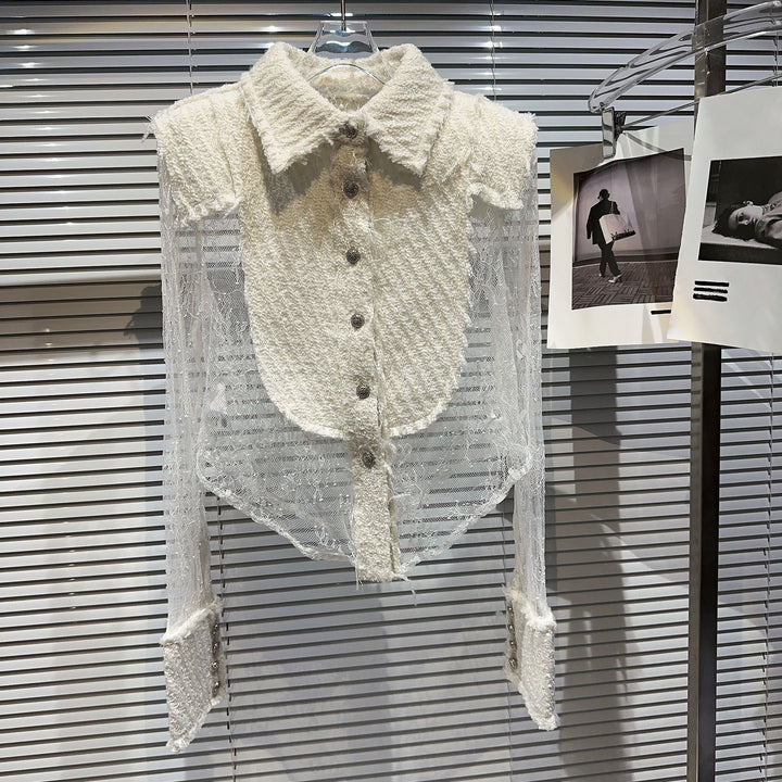 Levoire | Chemise Socialite Avec Détails En Dentelle Pour Une Tenue Élégante