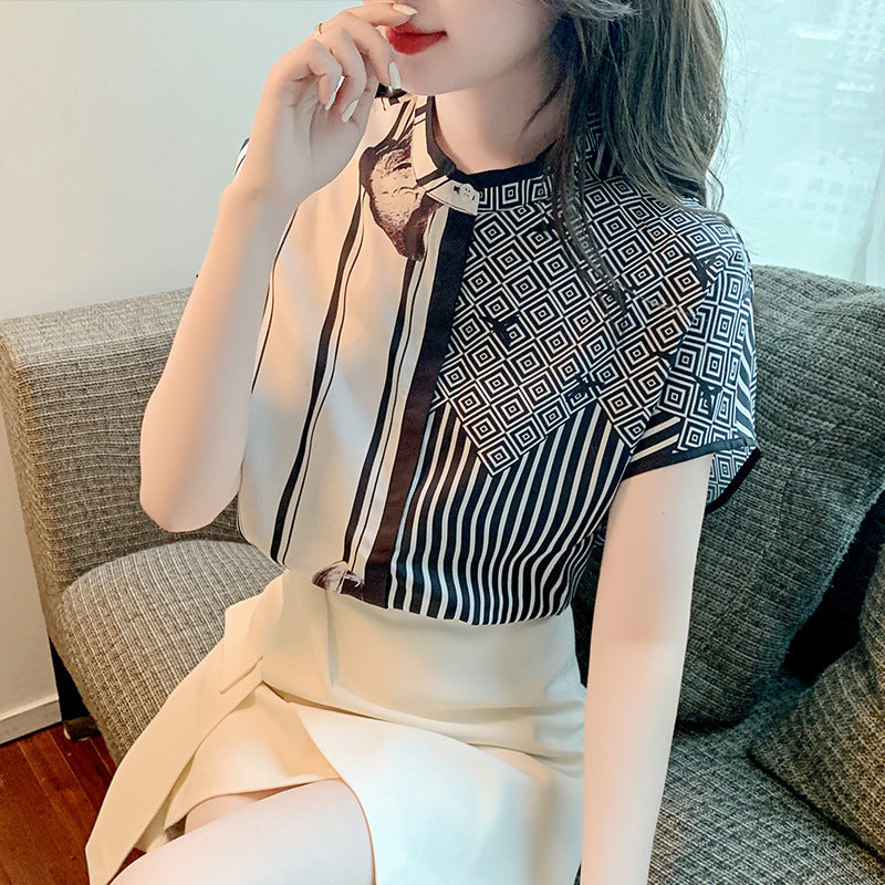 Blouse de mode femme avec motif graphique et détails élégants Levoire