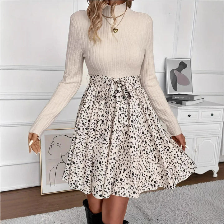 Robe mini femme avec haut contrasté et jupe florale Levoire