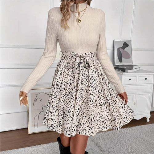 Robe mini femme avec haut contrasté et jupe florale Levoire