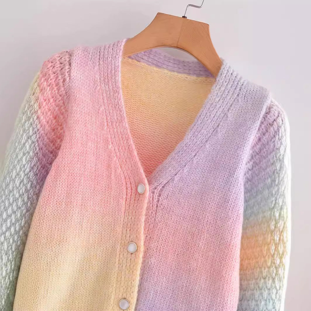 Cardigan pour femmes avec dégradé coloré et transitions douces Levoire