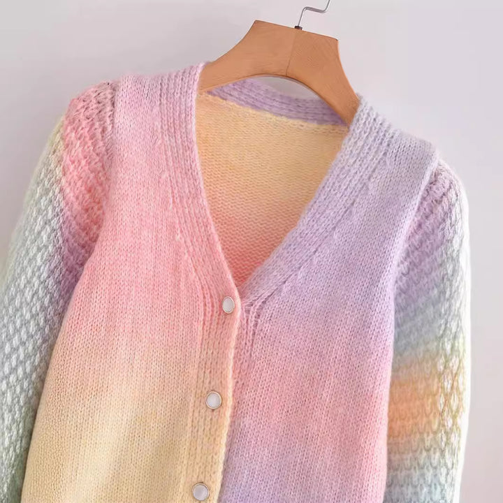 Cardigan pour femmes avec dégradé coloré et transitions douces Levoire