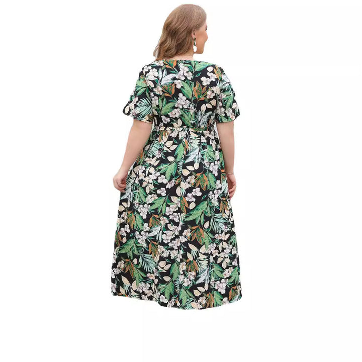 Robe maxi femme avec un ruban finement conçu et un motif intemporel Levoire