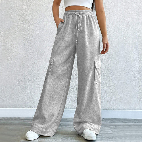 Pantalons cargo pour femmes avec jambes larges et taille élastique Levoire