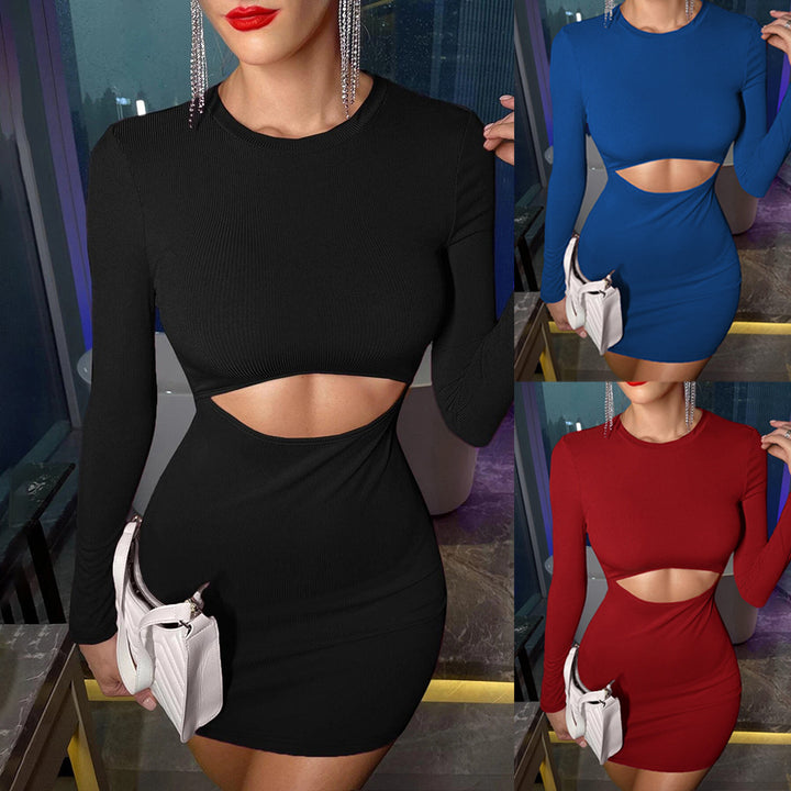 Robe mini femme avec découpes élaborées et manches longues Levoire