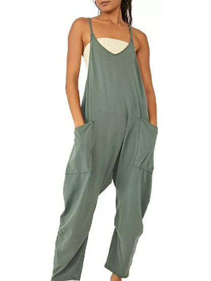 Levoire | Jumpsuit long sans manches avec fermeture éclair tendance Vert